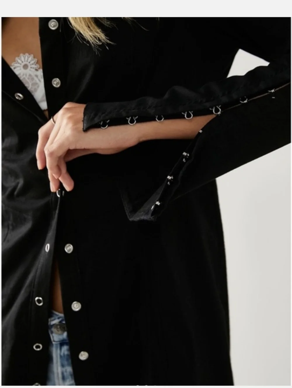 Free People Thea Button Front Mini Dress